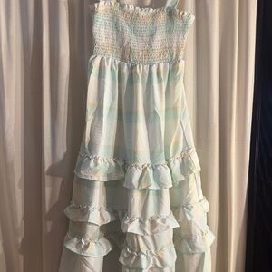 Striped Strapless Maxi Dress